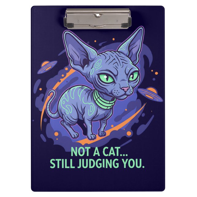 Porte-bloc Art de dessin animé de chat Sphynx science-fiction (Devant)