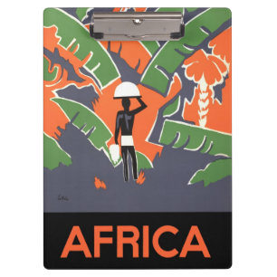 Porte-bloc Art Déco vintage de voyage, indigène dans la jungl