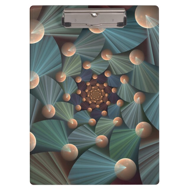 Porte-bloc Art Fractal Abstrait Avec Profondeur Bleu Brown Ar (Devant)