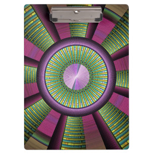 Porte-bloc Art Fractal Moderne Rond Et Coloré