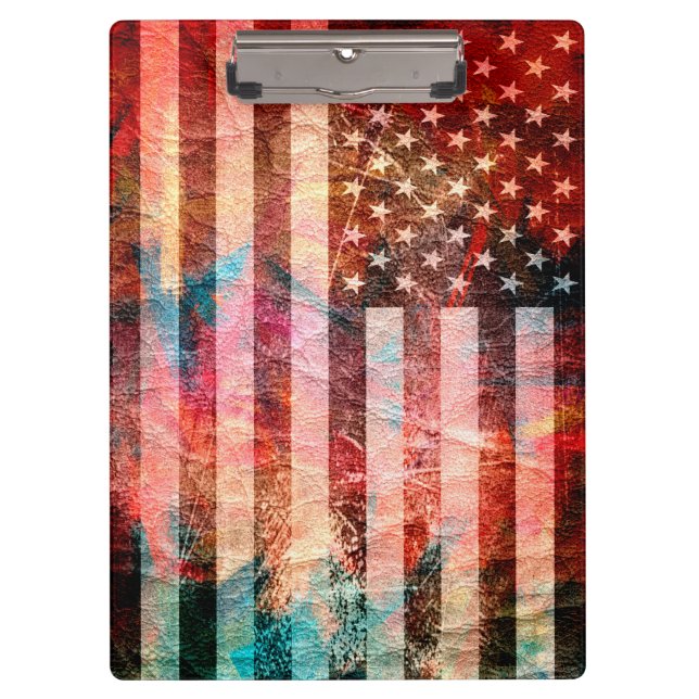 Porte-bloc Art Grunge American Flag #6 (Devant)