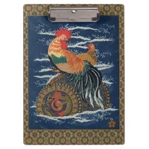 Porte-bloc Art japonais vintage représentant un coq dragon