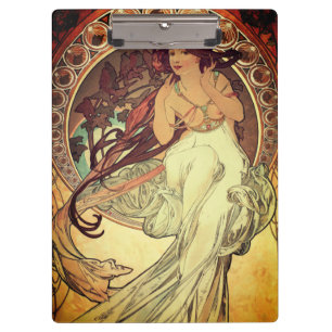 Porte-bloc Art nouveau Alphonse Mucha femme élégante vintage