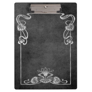 Porte-bloc Art nouveau aspect suédé élégant gris argenté lotu