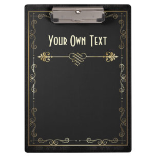 Porte-bloc Art Nouveau doré sur Carnet noir