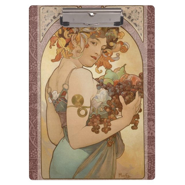 Porte-bloc Art Nouveau Femme Mucha Belle (Devant)