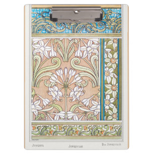 Porte-bloc Art nouveau jonquille Verneui textile floral art