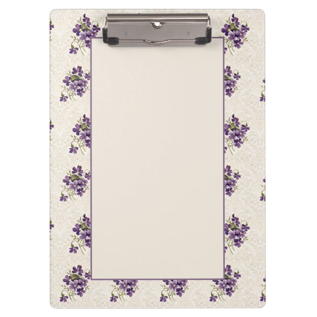 Porte-bloc Art Nouveau Violet Floral Pattern (Devant)