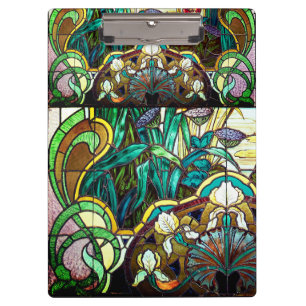 Porte-bloc Art nouveau vitrail floral