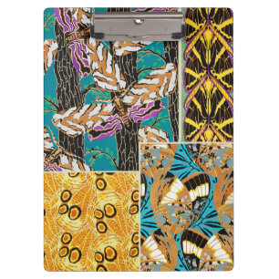 Porte-bloc Art papillon sarcelle et violet maximaliste vibran