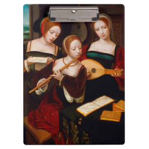Porte-bloc Art Renaissance vintage Trois musiciennes féminine