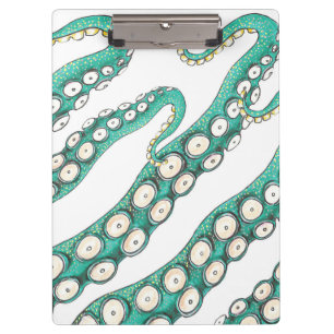 Porte-bloc Art turquoise Kraken Octopus Tentacles Ink