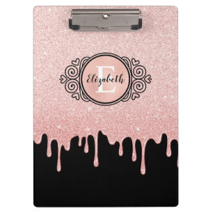 Porte-bloc Artiste de Parties scintillant Rose noir à goutte 