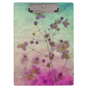 Porte-bloc Aspect texture de script floral sarcelle et violet