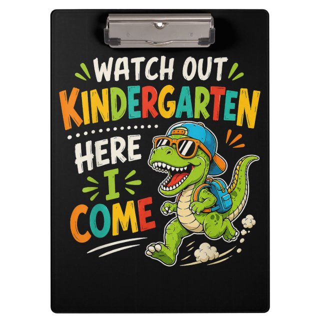 Porte-bloc Attention maternelle j'arrive Dino (Devant)