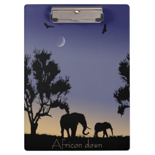 Porte-bloc Aube africaine - éléphants