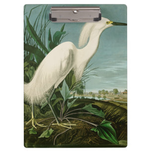 Porte-bloc Audubon Héron de neige Oiseaux d'aigrettes blanche
