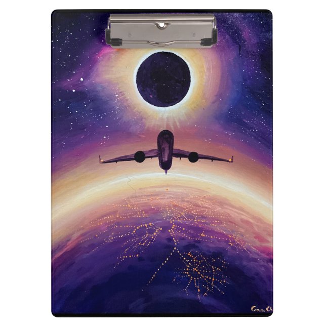 Porte-bloc Avion en ville de vol et éclipse (Devant)