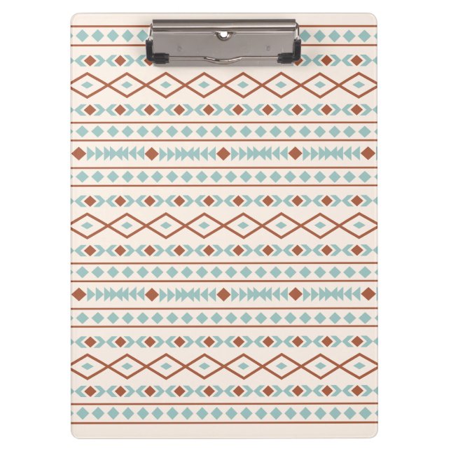 Porte-bloc Aztec Formes Motif rouille crème Turquoise (Devant)