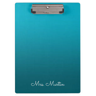 Porte-bloc Azure Dark Turquoise Gradient Professeur personnal