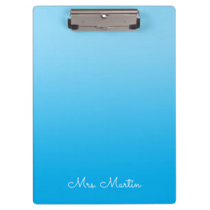 Porte-bloc Baby Blue Azure Gradient Professeur personnalisé