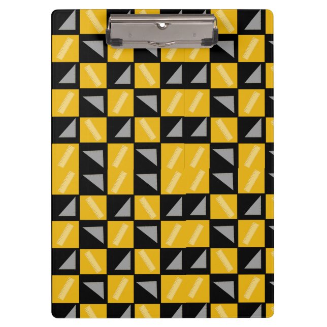 Porte-bloc Back to School Chessboard Pattern – Rulers & Trian (Devant)