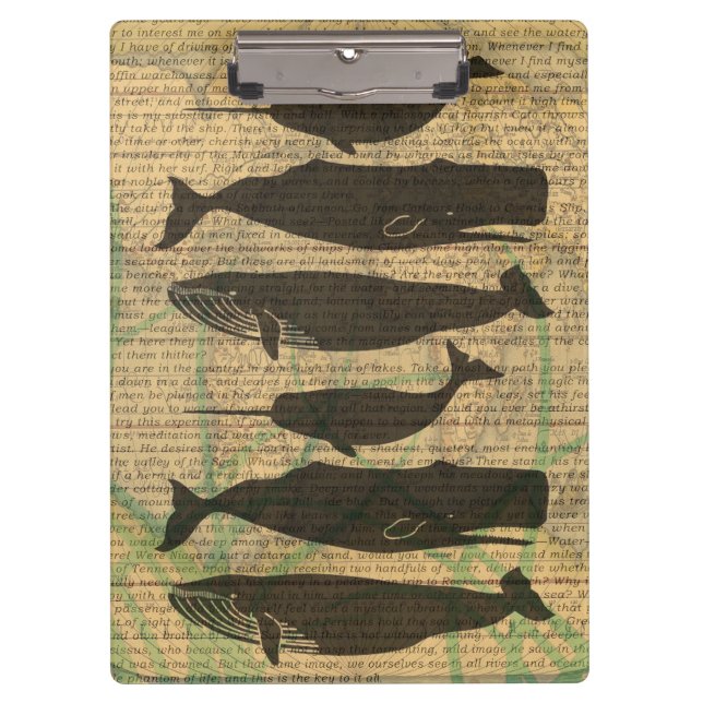 Porte-bloc Baleine antique Vie marine (Devant)