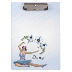 Porte-bloc Ballerine en Bleu Nom Personnel