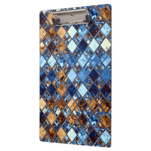 Porte-bloc Bandana bleu de cowboy avec l'art Brown de tuile