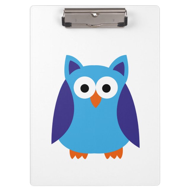 Porte-bloc Bande dessinée bleue de hibou (Devant)