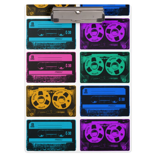 Porte-bloc Bandes Cassette Colorées Rétro (Devant)