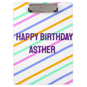 Porte-bloc Bandes colorées joyeux anniversaire ajouter nom ch