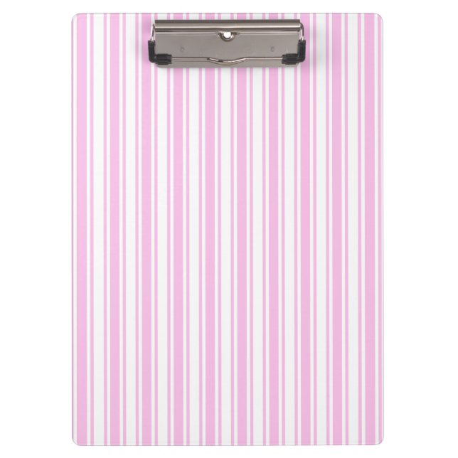 Porte-bloc Bandes de bonbons rose clair et blanc (Devant)