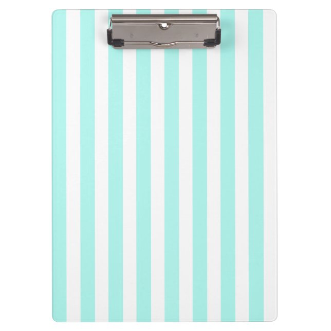 Porte-bloc Bandes de bonbons turquoise et blanche (Devant)
