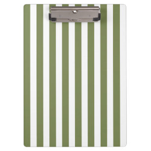 Porte-bloc Bandes de bonbons vert olive et blanc