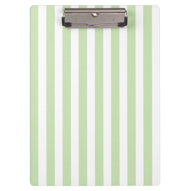 Porte-bloc Bandes de bonbons vert pâle et blanc (Devant)
