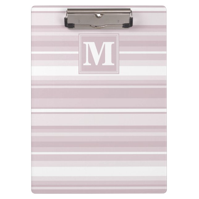 Porte-bloc Bandes de quartz roses monogrammes (Devant)