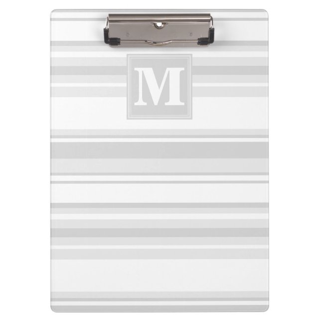 Porte-bloc Bandes gris clair monogrammes (Devant)