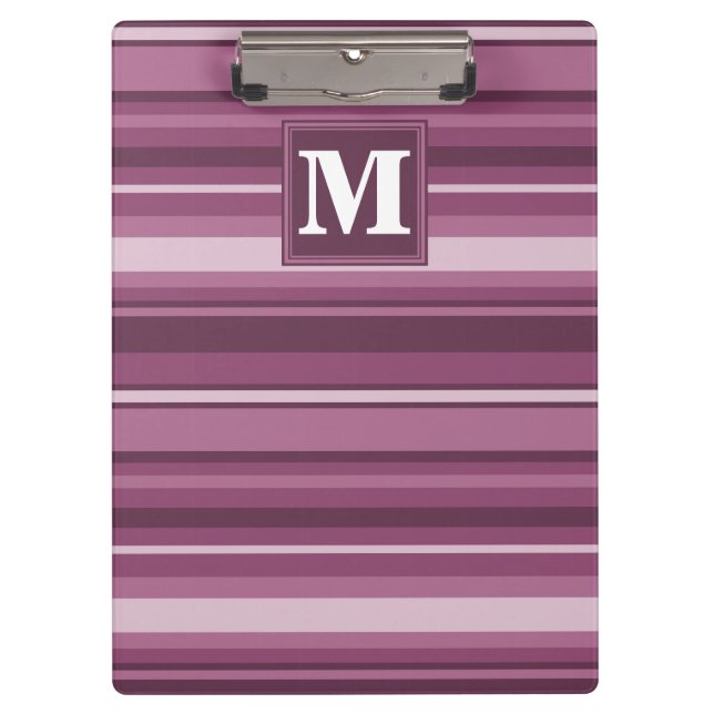 Porte-bloc Bandes mauve monogrammes (Devant)