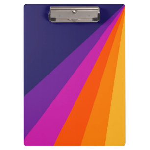 Porte-bloc Bandes rétro en diagonale violette et orange