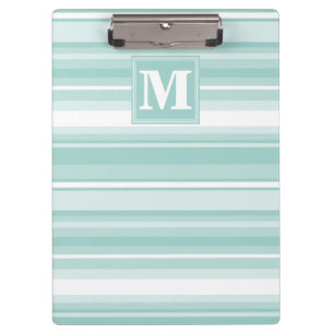 Porte-bloc Bandes vertes de menthe monogramme