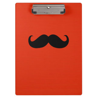 Porte-bloc Barbe drôle noire sur fond rouge orange