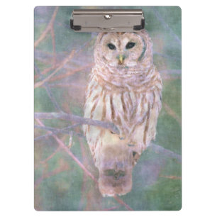 Porte-bloc Barred Owl Pastel Peinture numérique d'huile