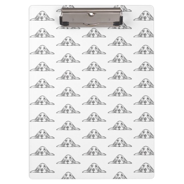 Porte-bloc basset blanc (Devant)