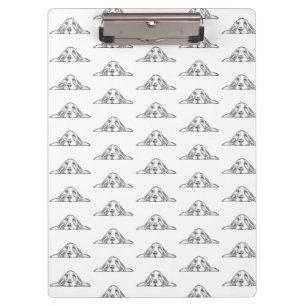 Porte-bloc basset hound noir blanc yeux de chiot simple