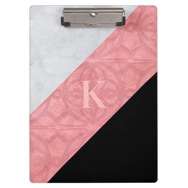 Porte-bloc Batik Rose Ruddy Et Aquarelle Gris (Devant)