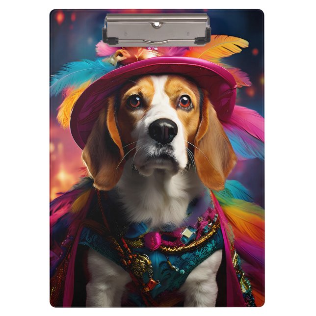 Porte-bloc Beagle dans un Casquette plumé (Devant)