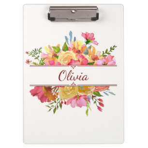 Porte-bloc Beau bouquet coloré de fleurs d'aquarelle