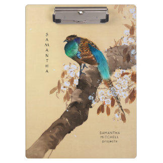 Porte-bloc Beau faisan floraison arbre Vintage japonais