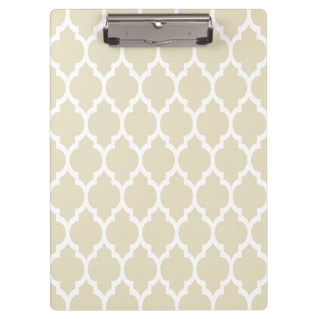 Porte-bloc Beige White Moroccan Quatrefoil Pattern #4 (Devant)